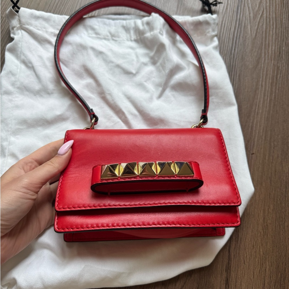 Red VALENTINO Handbag with Gold Accents